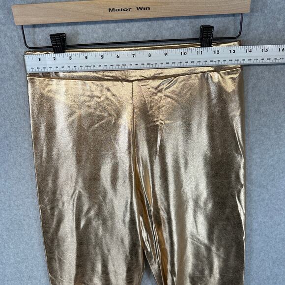 J2 Love Pants Womens Size M Gold Metallic Pull On Elastic Waist Polyester Blend - Picture 8 of 11